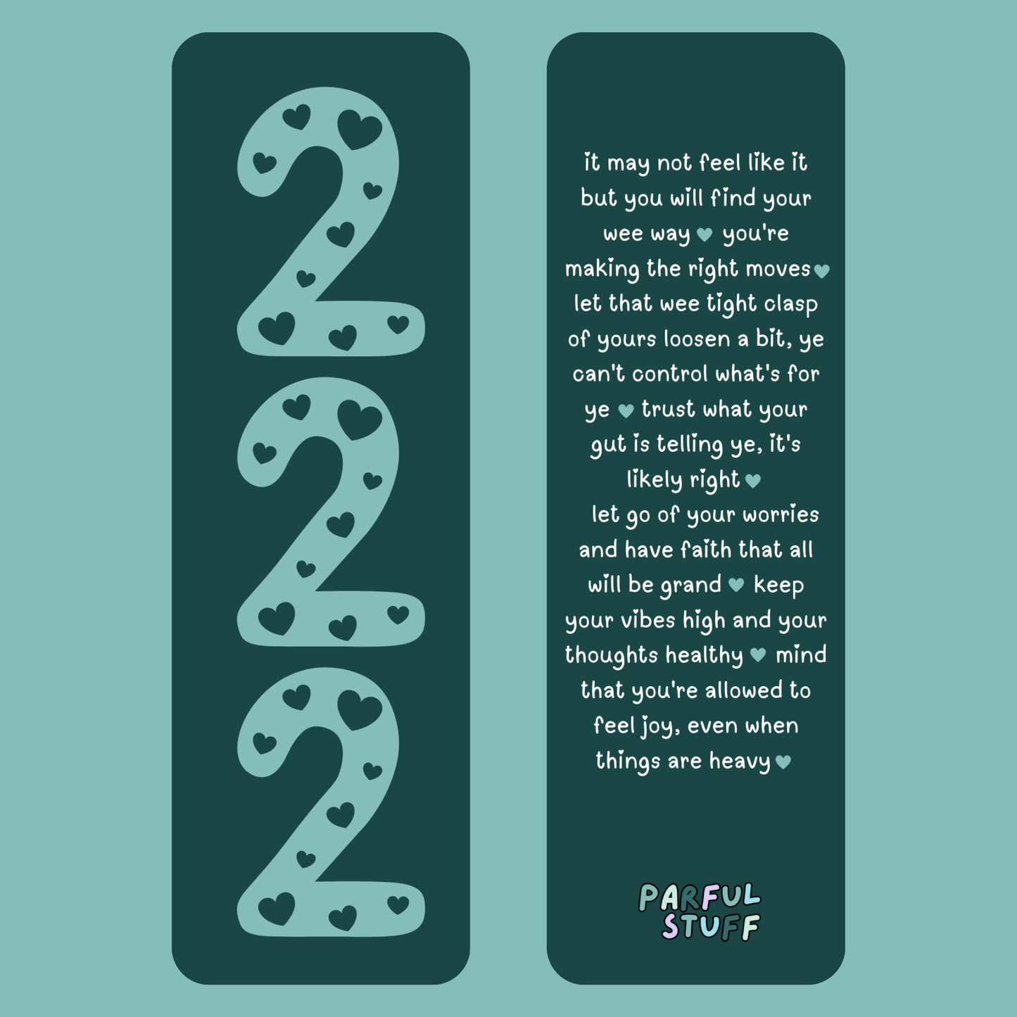 ANGEL NUMBER 222 BOOKMARK