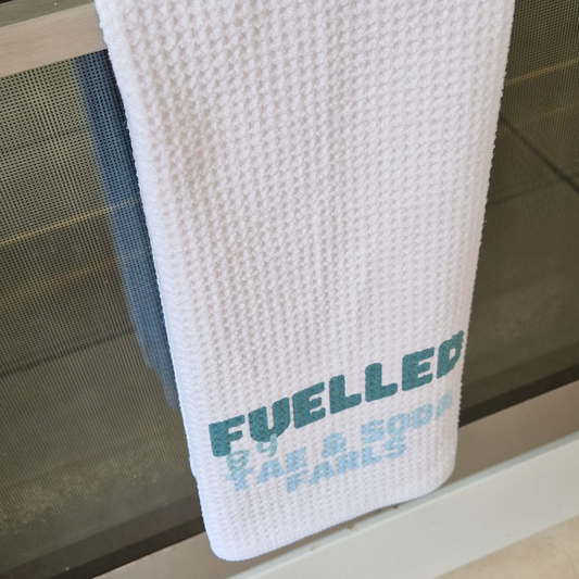 FUELLED BY TAE & SODA FARLS TAE TOWEL