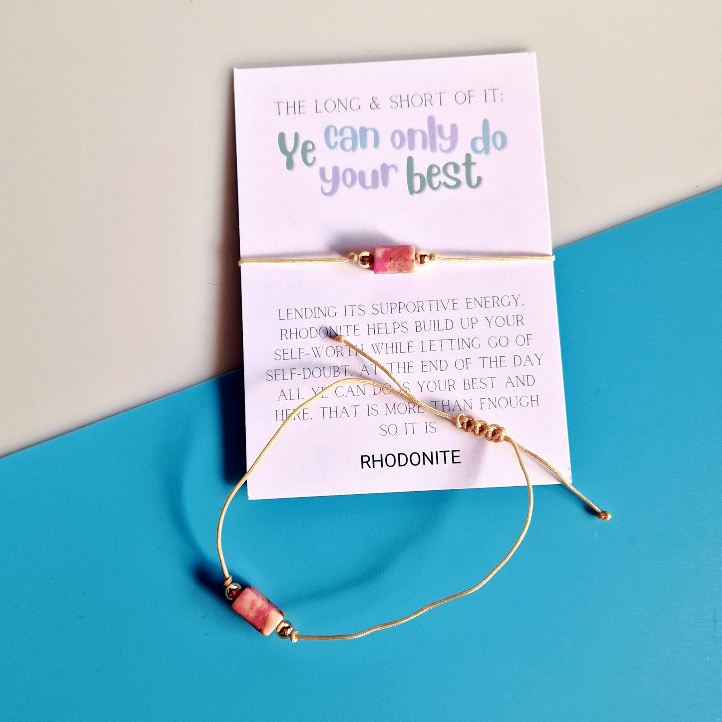 RHODONITE ADJUSTABLE BRACELET (SELF-WORTH)