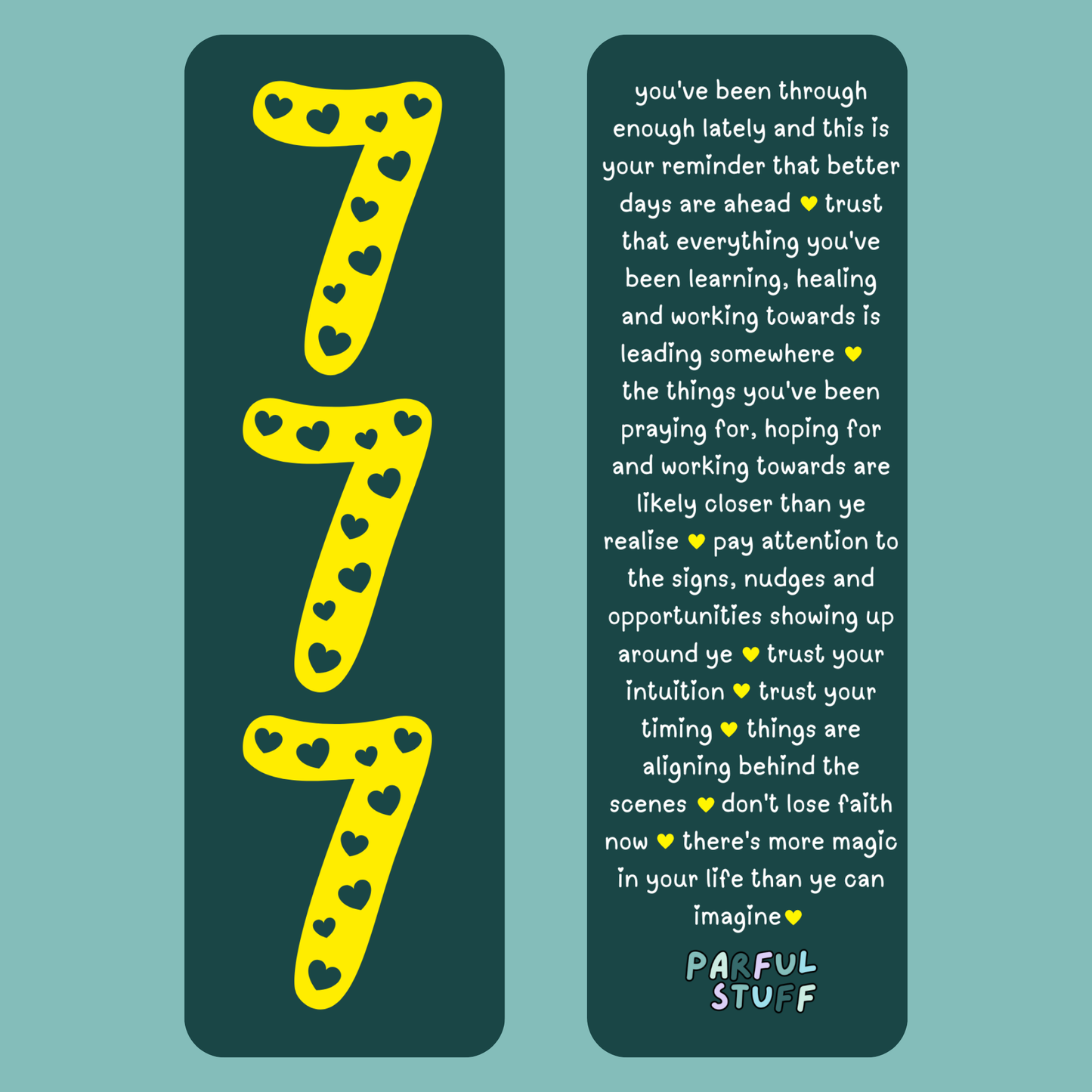 ANGEL NUMBER 777 BOOKMARK