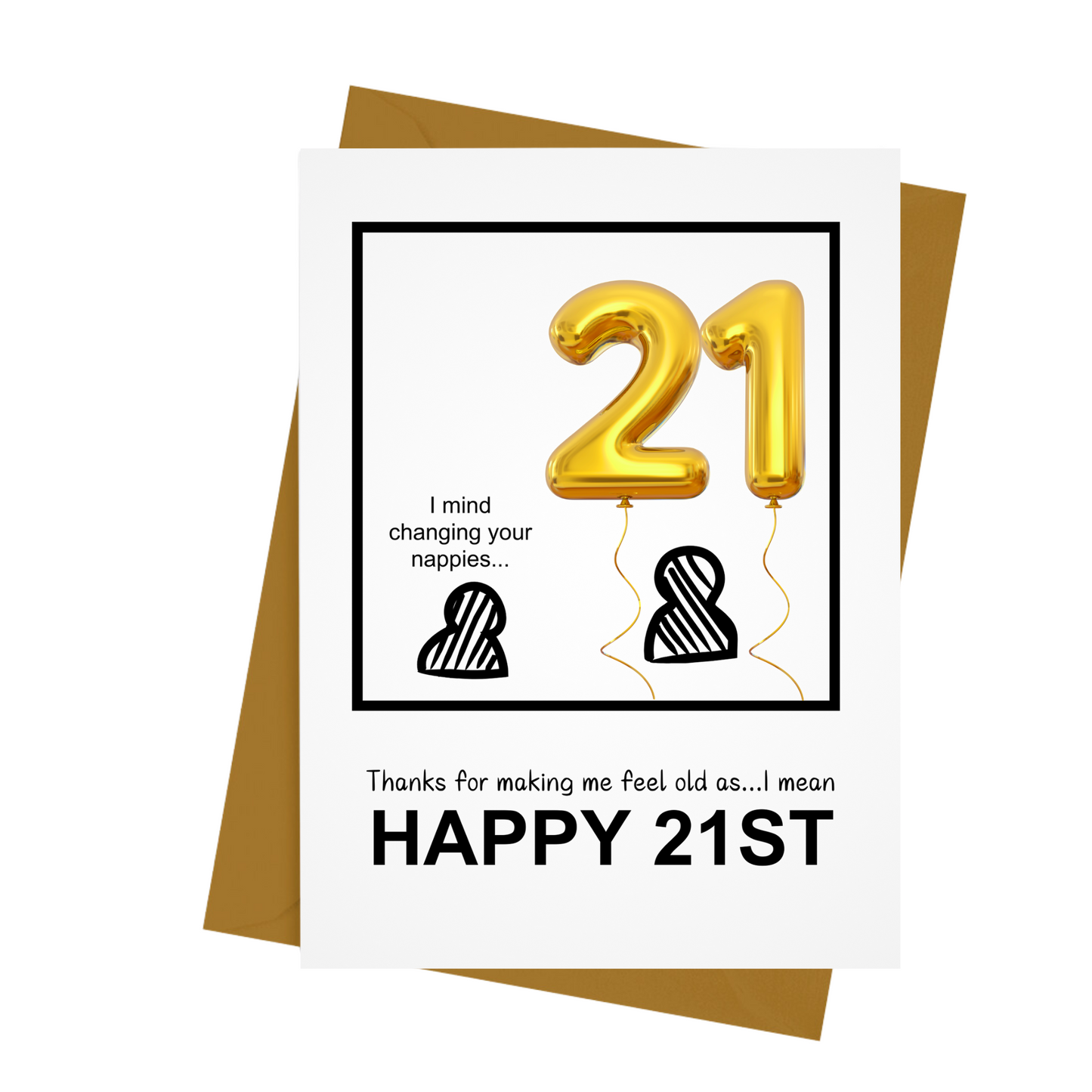 I MIND CHANGING YOUR NAPPIES-21ST BIRTHDAY CARD