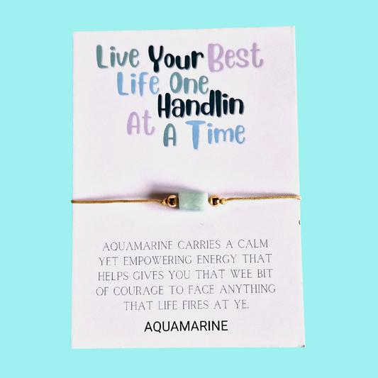 AQUAMARINE ADJUSTABLE BRACELET (STRENGTH)