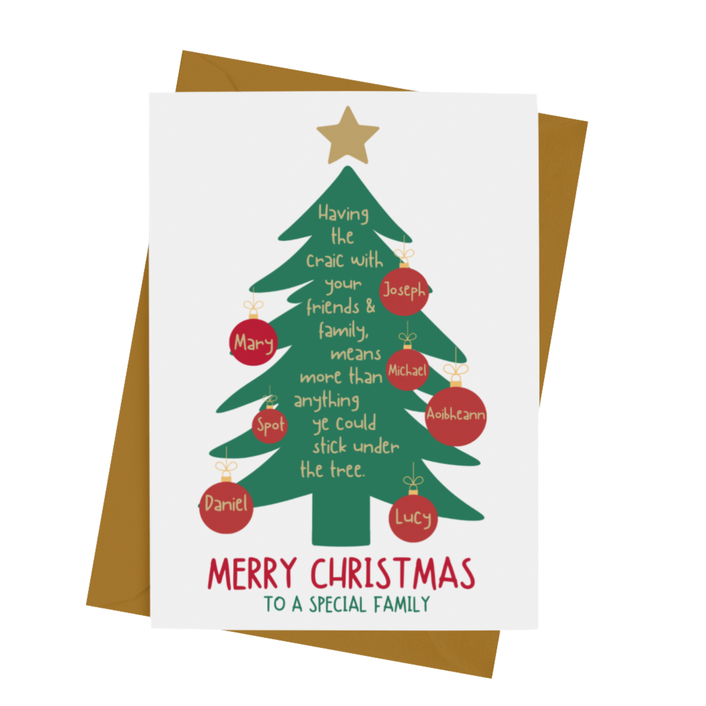 MERRY CHRISTMAS TO A SPECIAL FAMILY CARD - PERSONALISED