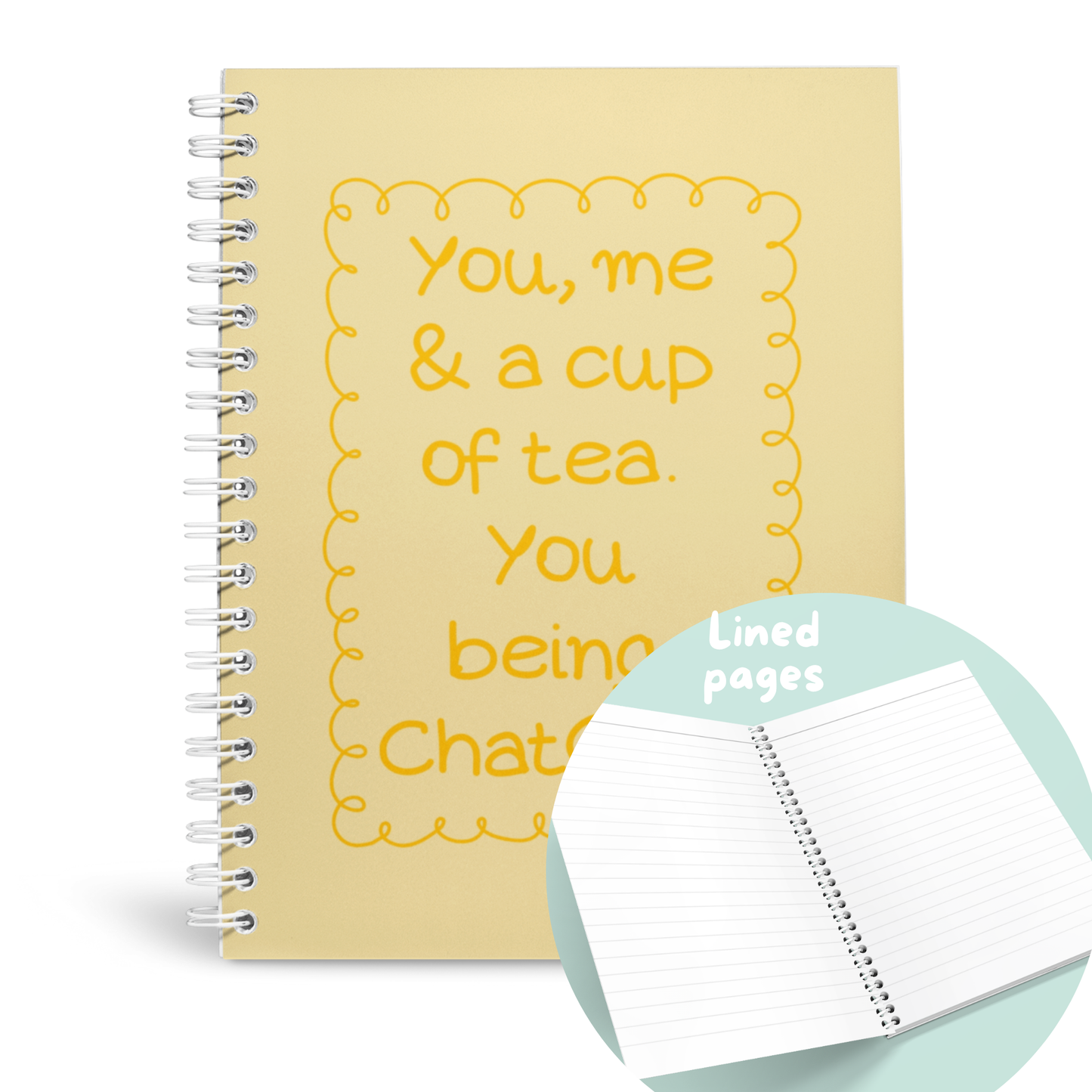 A CUP OF TEA AND CHATGPT A5 NOTEBOOK