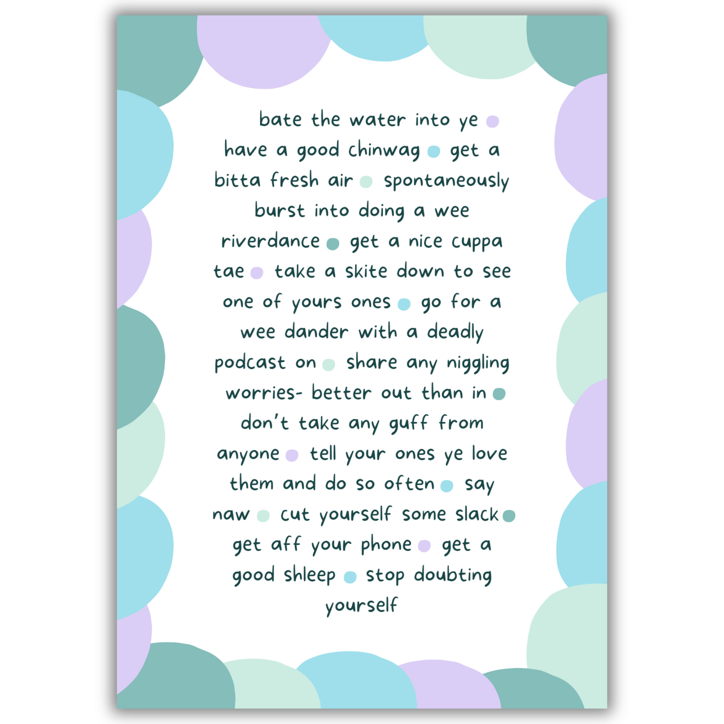 SELF CARE LIST PRINT