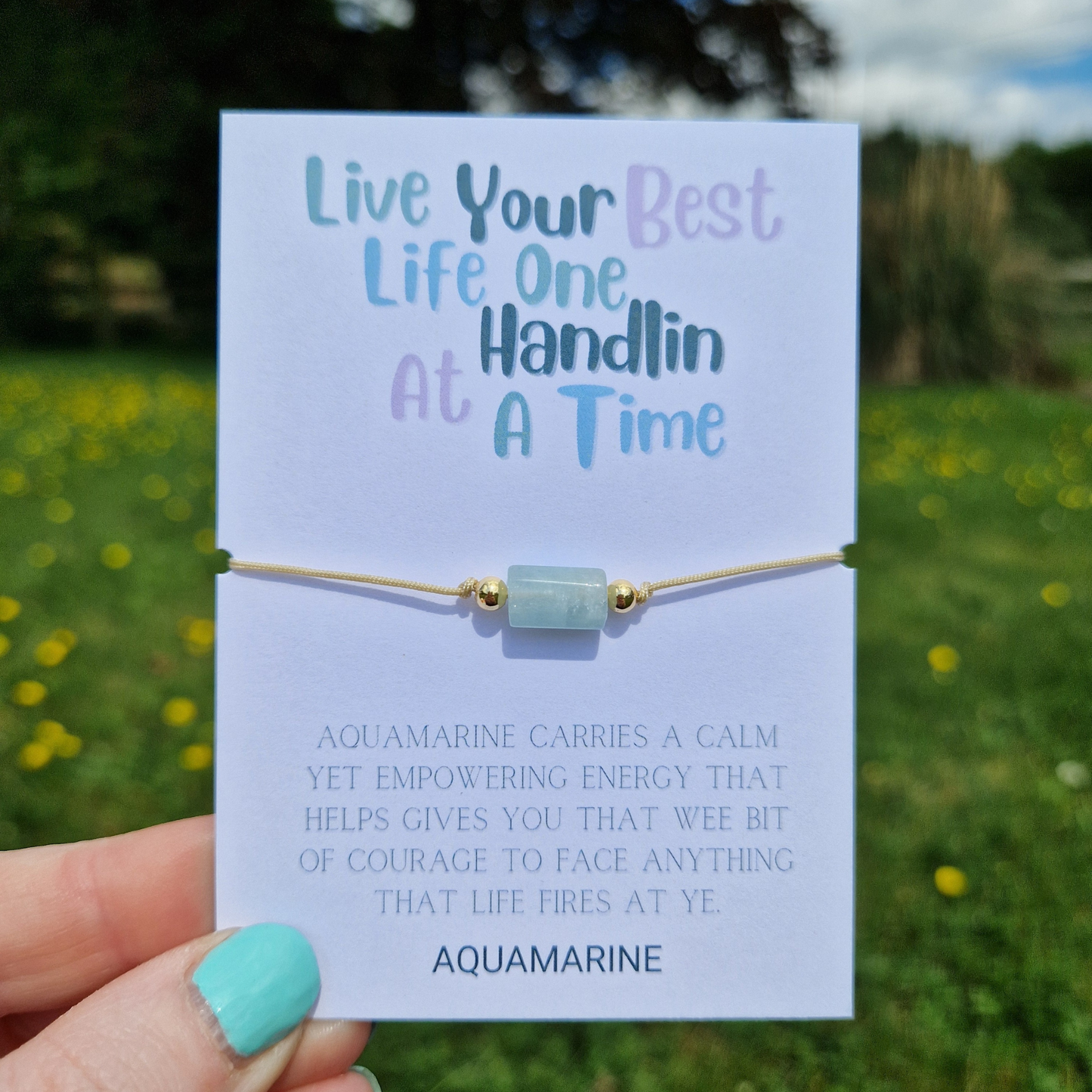 AQUAMARINE ADJUSTABLE BRACELET (STRENGTH)
