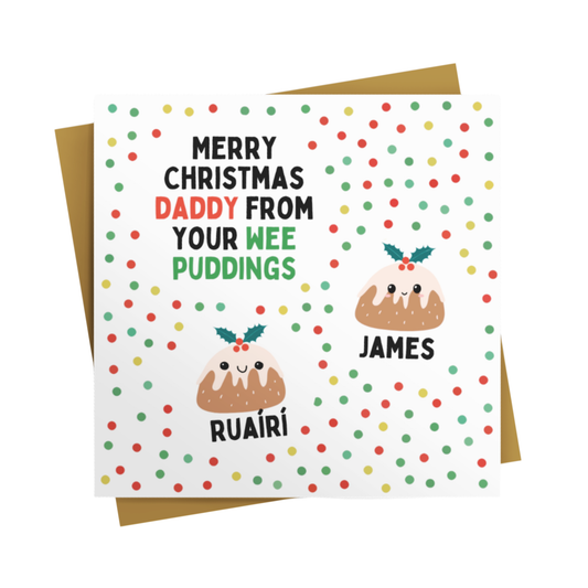 MERRY CHRISTMAS FROM YOUR WEE PUDDINGS- PERSONALISED