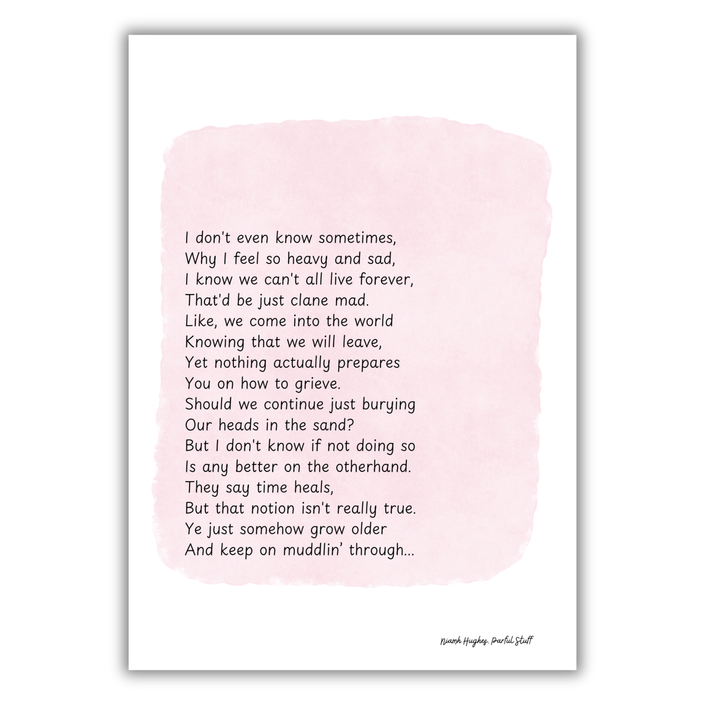 LIVING WITH GRIEF POEM PRINT