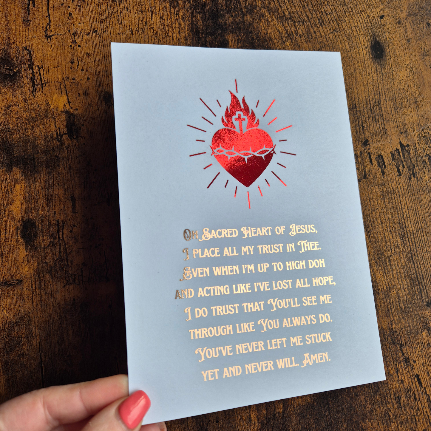 SACRED HEART- A5 FOILED PRINT