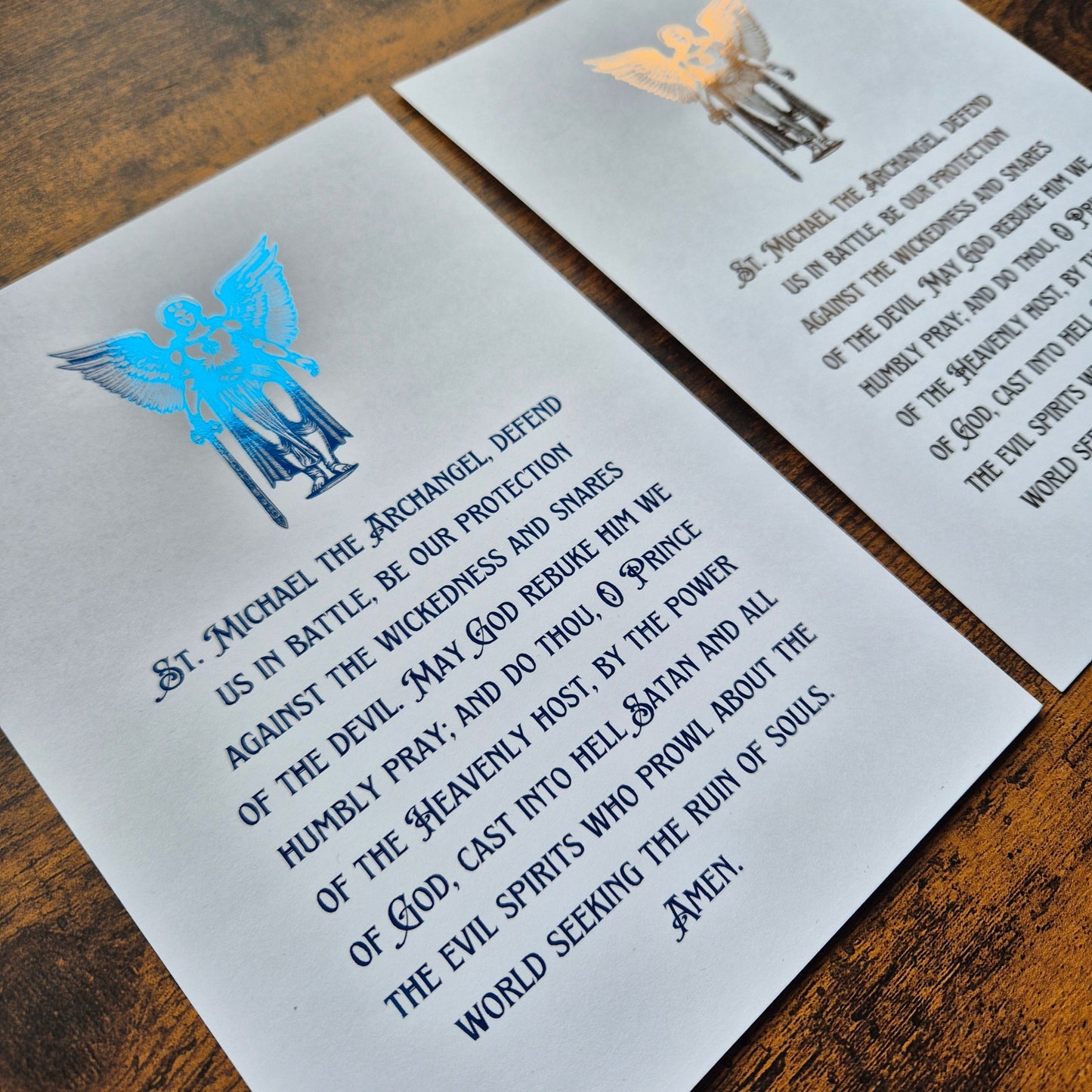 ST MICHAEL (CATHOLIC PRAYER)- A5 FOILED PRINT