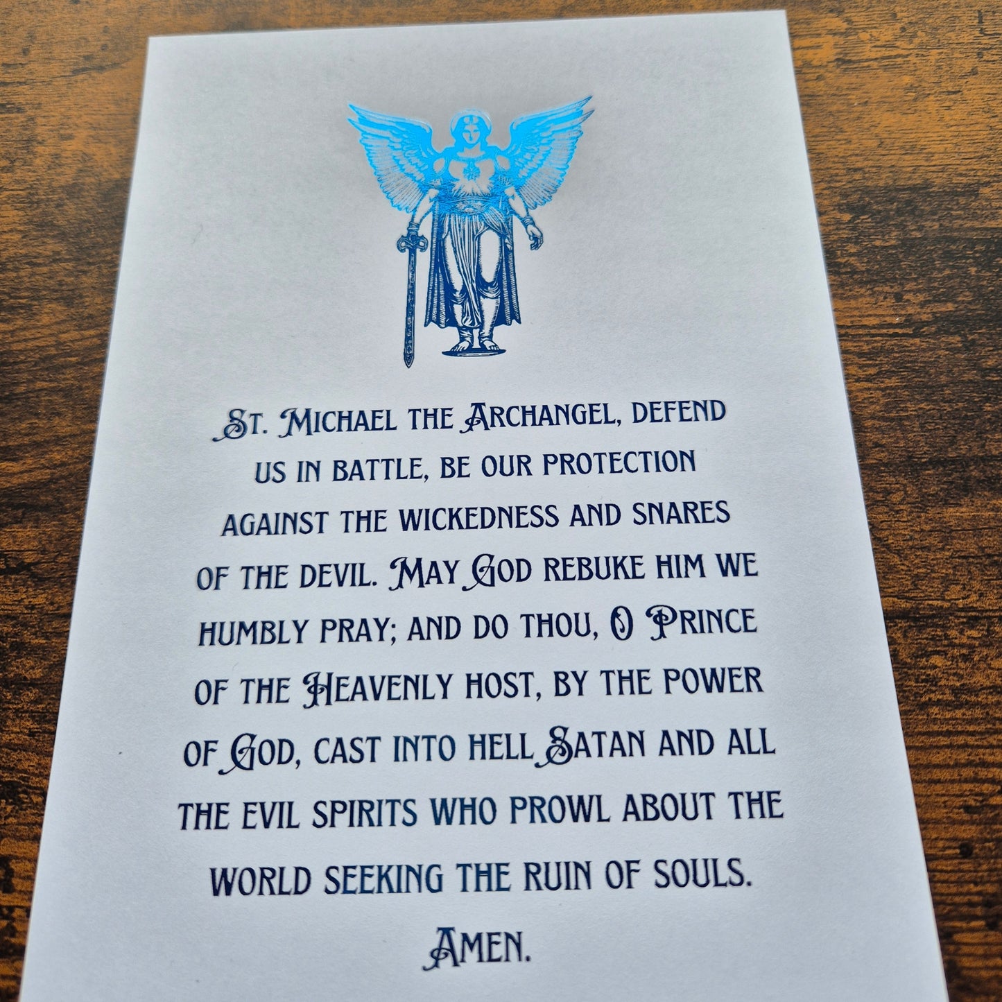 ST MICHAEL (CATHOLIC PRAYER)- A5 FOILED PRINT