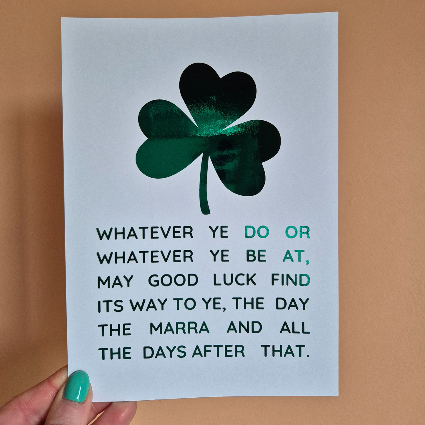 SHAMROCK LUCK - A5 FOILED PRINT