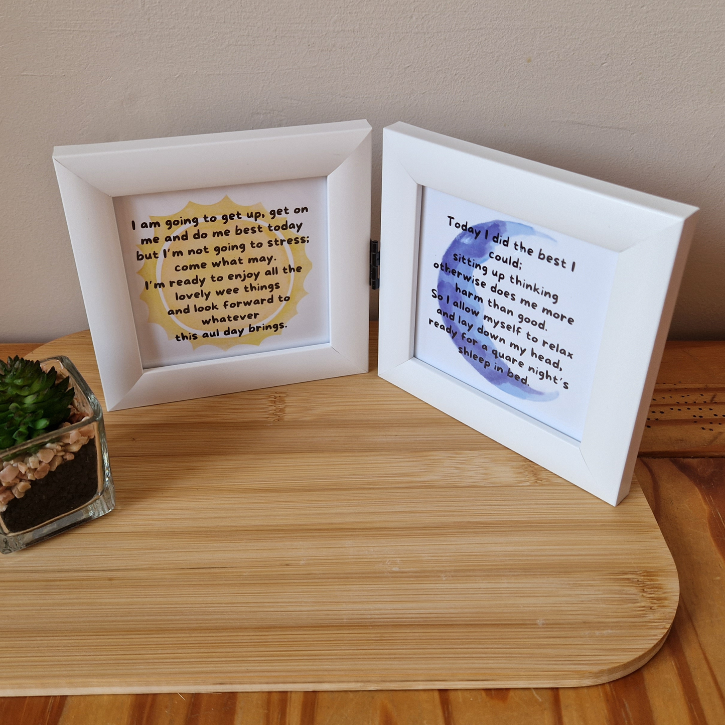 AM/PM AFFIRMATION FRAMED PRINT