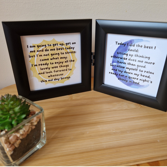 AM/PM AFFIRMATION FRAMED PRINT