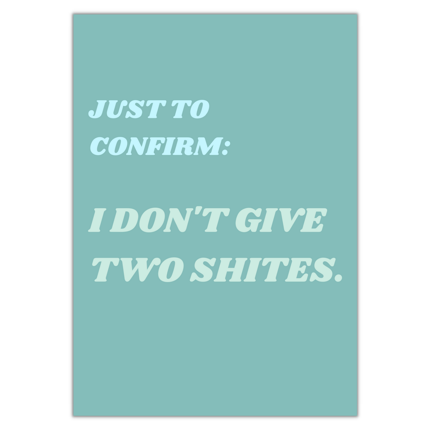 DON'T GIVE TWO SHITES PRINT