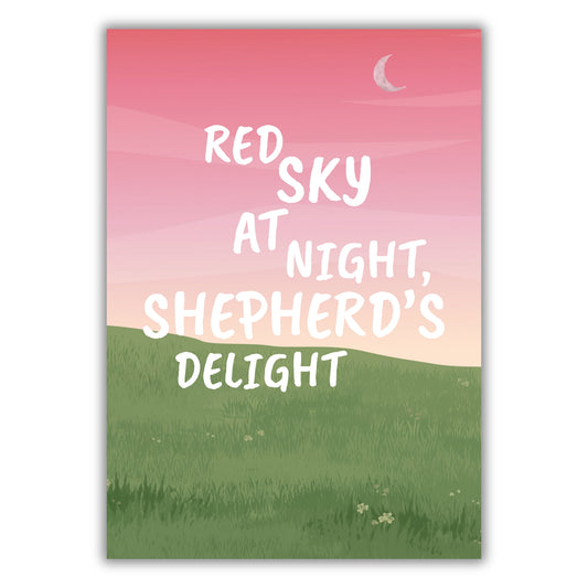 SHEPHERD'S RHYME: RED SKY AT NIGHT PRINT