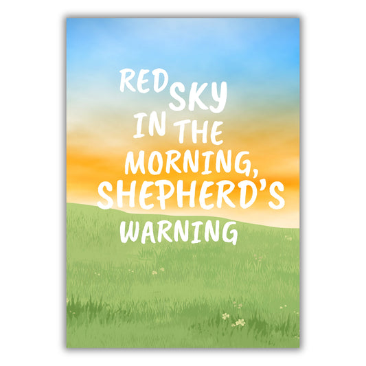 SHEPHERD'S RHYME: RED SKY IN THE MORNING PRINT