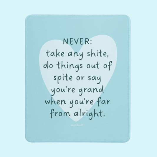 NEVER CHECKLIST MOUSEPAD