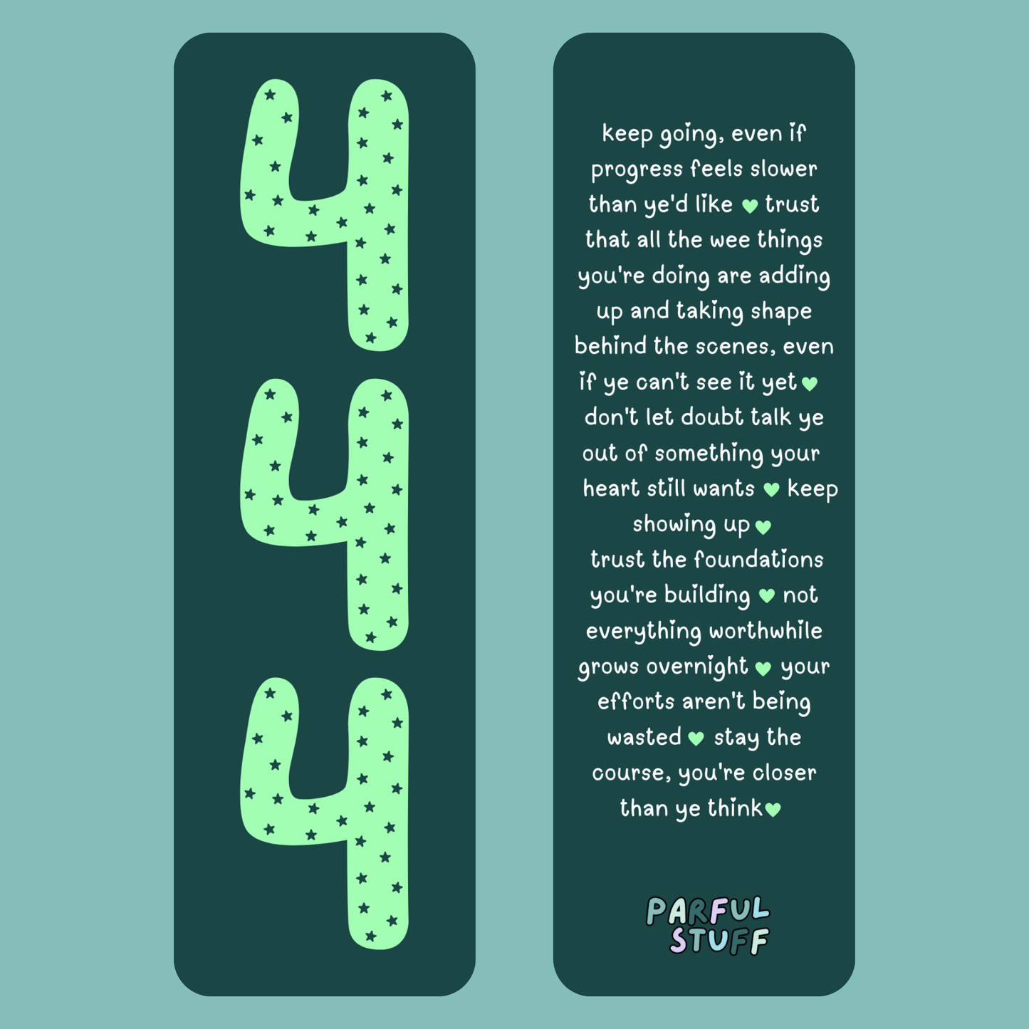 ANGEL NUMBER 444 BOOKMARK
