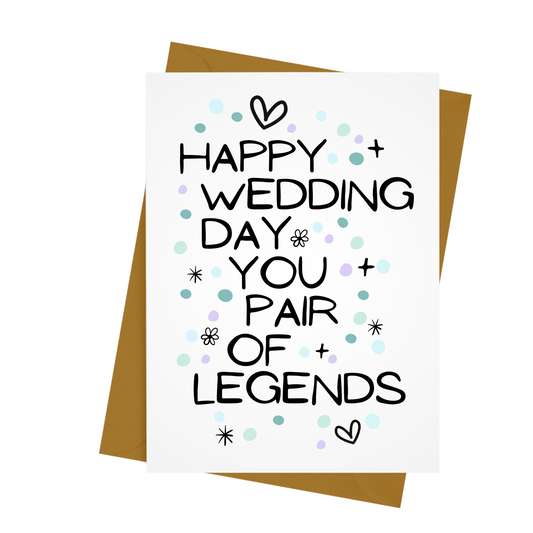 PAIR OF LEGENDS WEDDING CARD