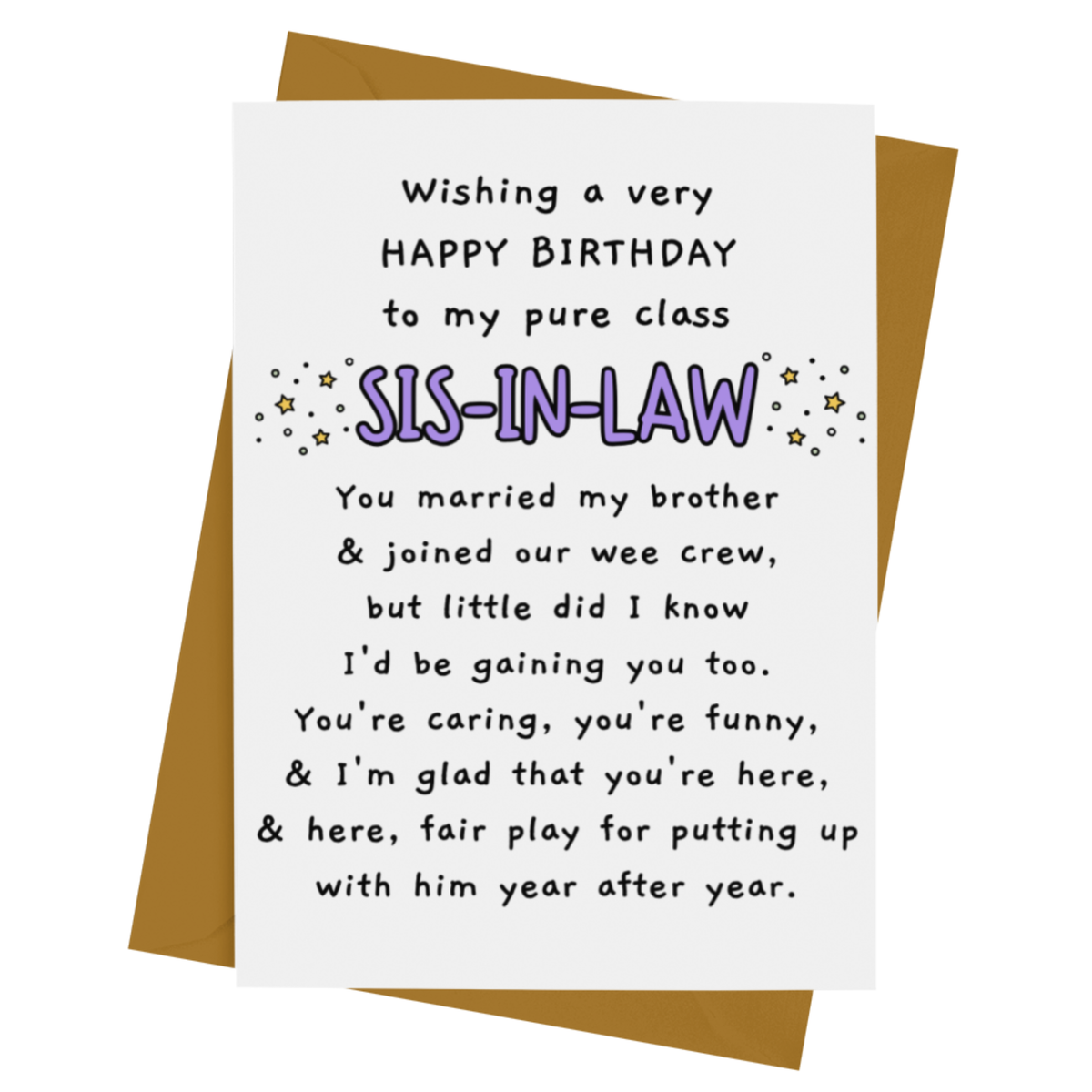 HAPPY BIRTHDAY SIS-IN-LAW CARD