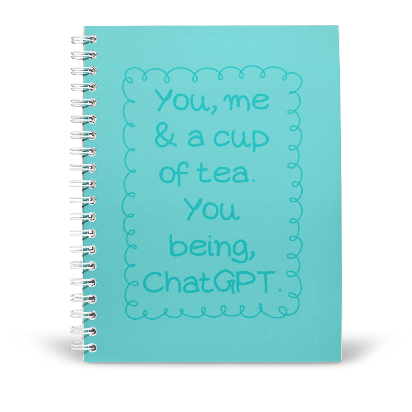 A CUP OF TEA AND CHATGPT A5 NOTEBOOK