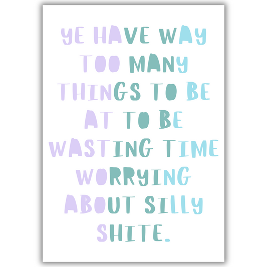 DON'T WORRY ABOUT SILLY SHITE PRINT