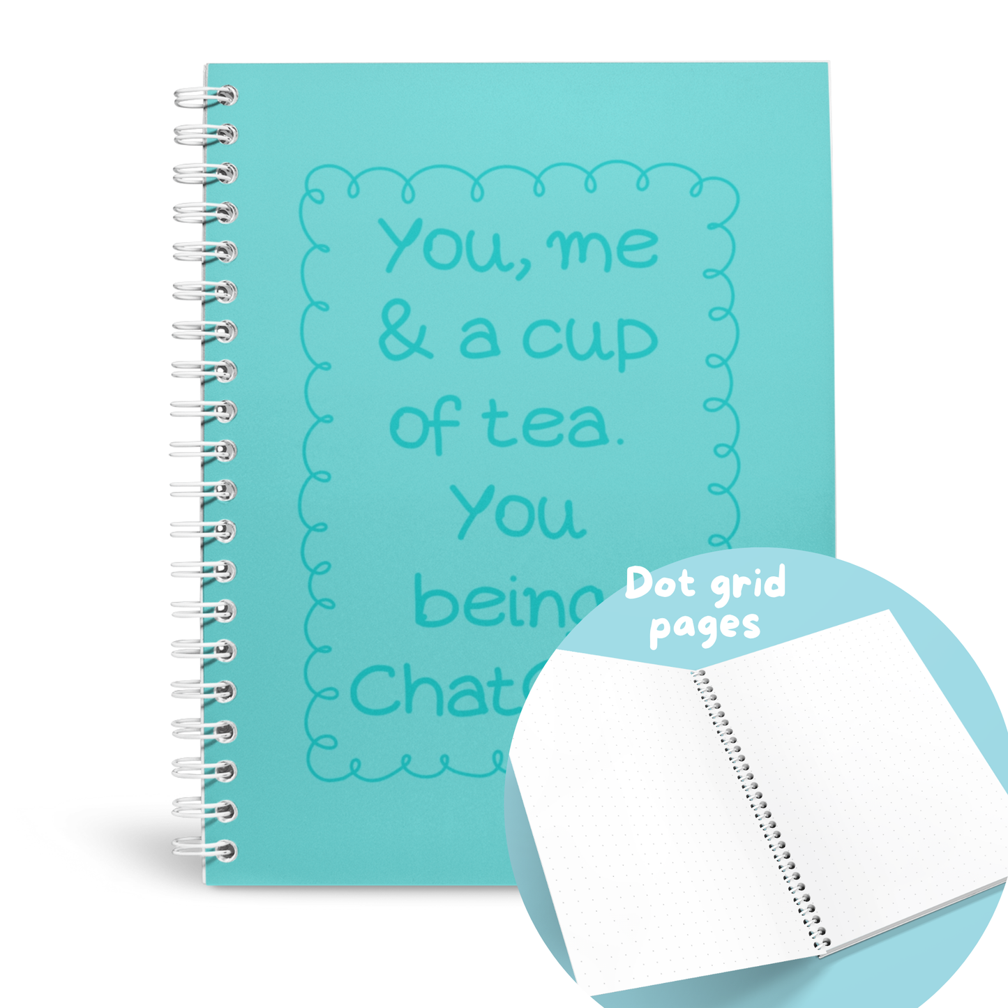 A CUP OF TEA AND CHATGPT A5 NOTEBOOK