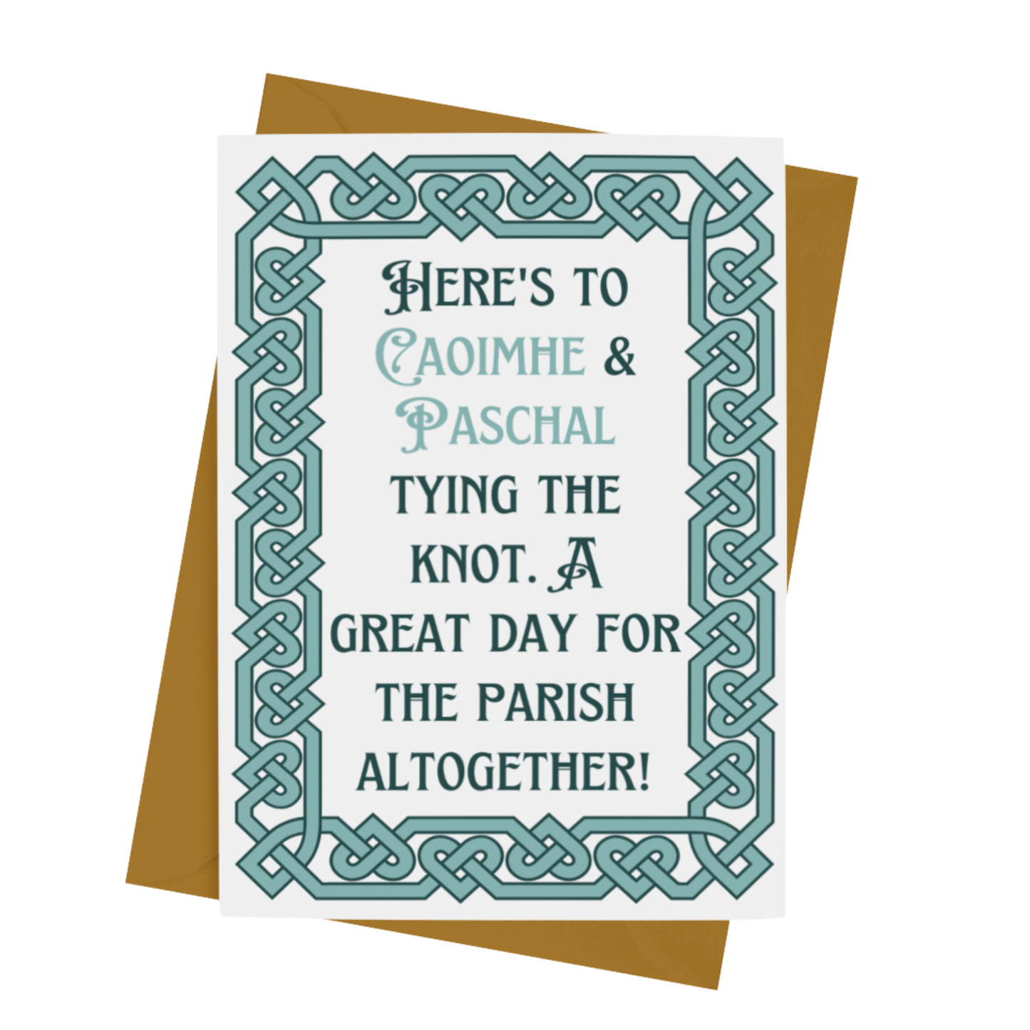 GREAT DAY FOR THE PARISH WEDDING CARD - PERSONALISED