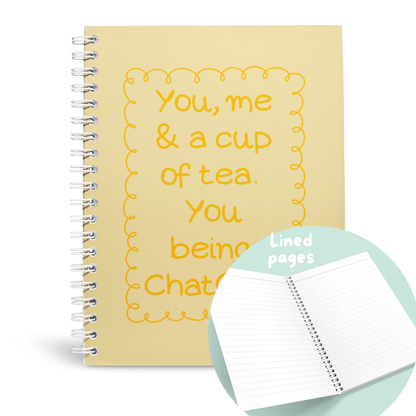 A CUP OF TEA AND CHATGPT A5 NOTEBOOK