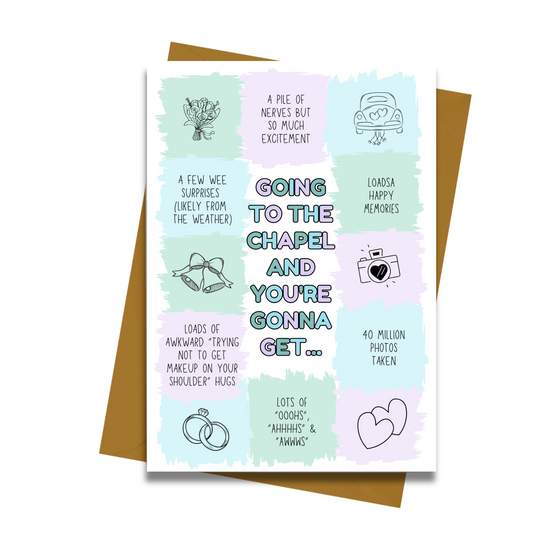 GOING TO THE CHAPEL.. BINGO WEDDING CARD