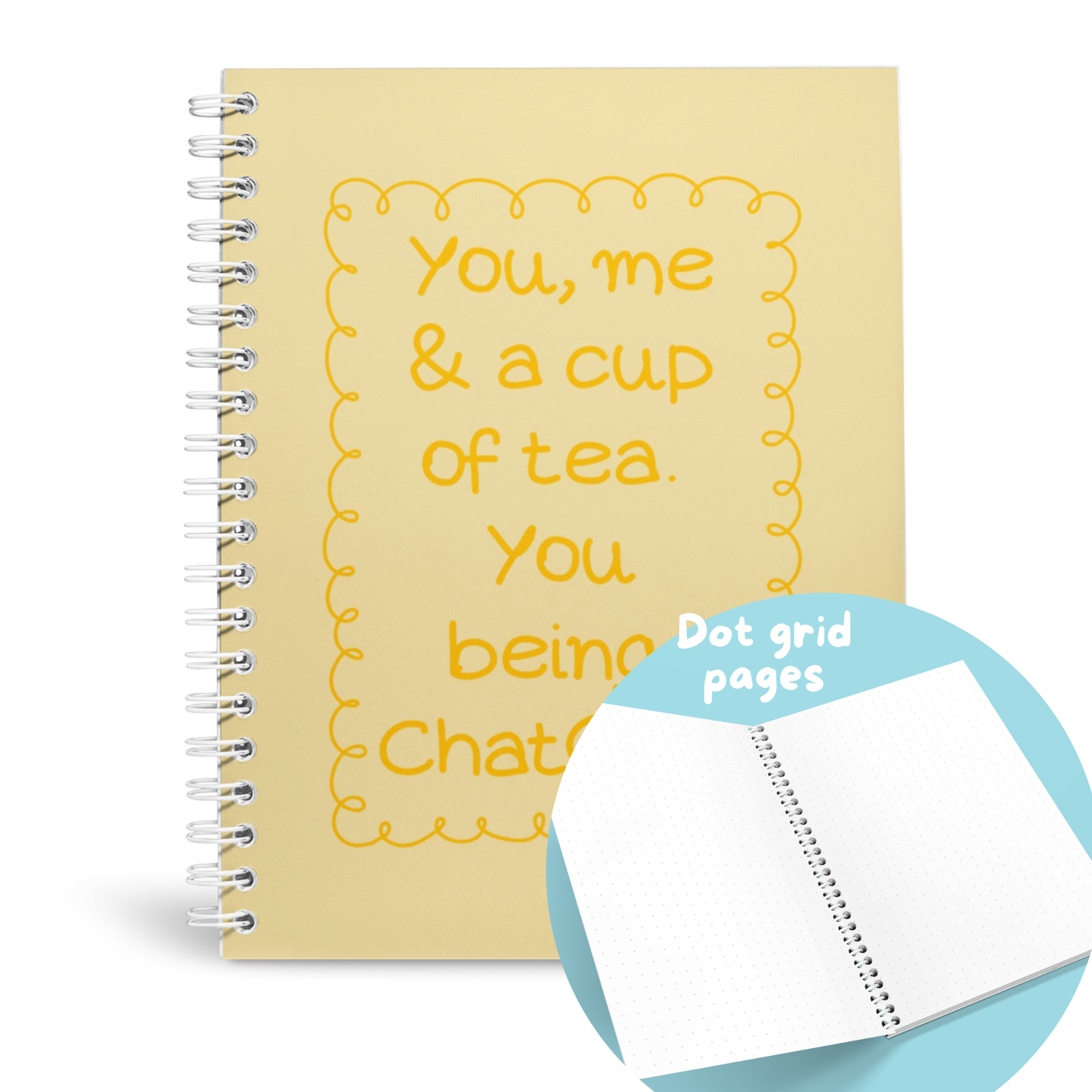 A CUP OF TEA AND CHATGPT A5 NOTEBOOK
