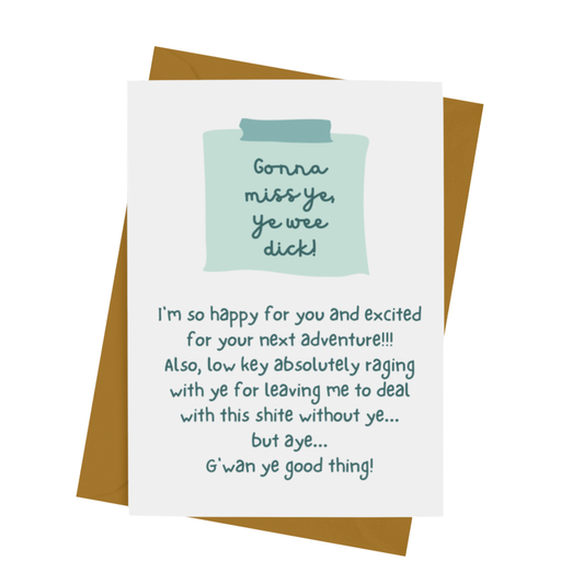 LOW KEY RAGING YOU'RE LEAVING CARD