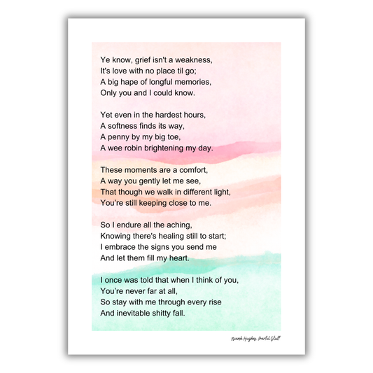 GRIEF IS NOT A WEAKNESS POEM PRINT