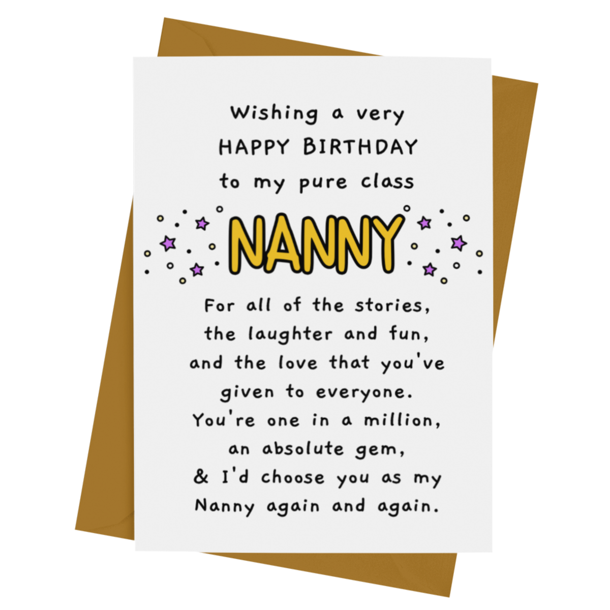 HAPPY BIRTHDAY NANNY CARD
