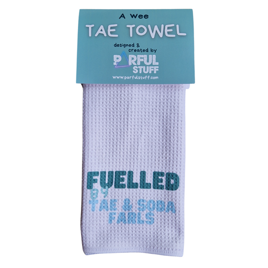 FUELLED BY TAE & SODA FARLS TAE TOWEL