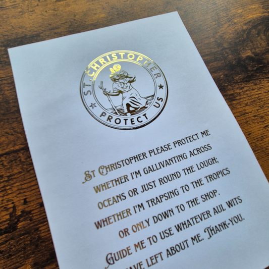 ST CHRISTOPHER BLESSING- A5 FOILED PRINT