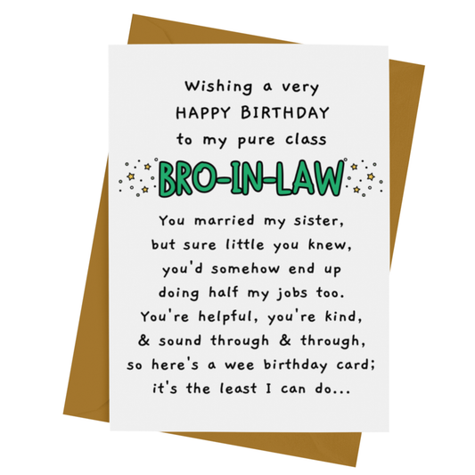 HAPPY BIRTHDAY BRO-IN-LAW CARD