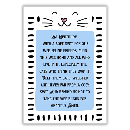 ST GERTRUDE- CAT BLESSING PRINT