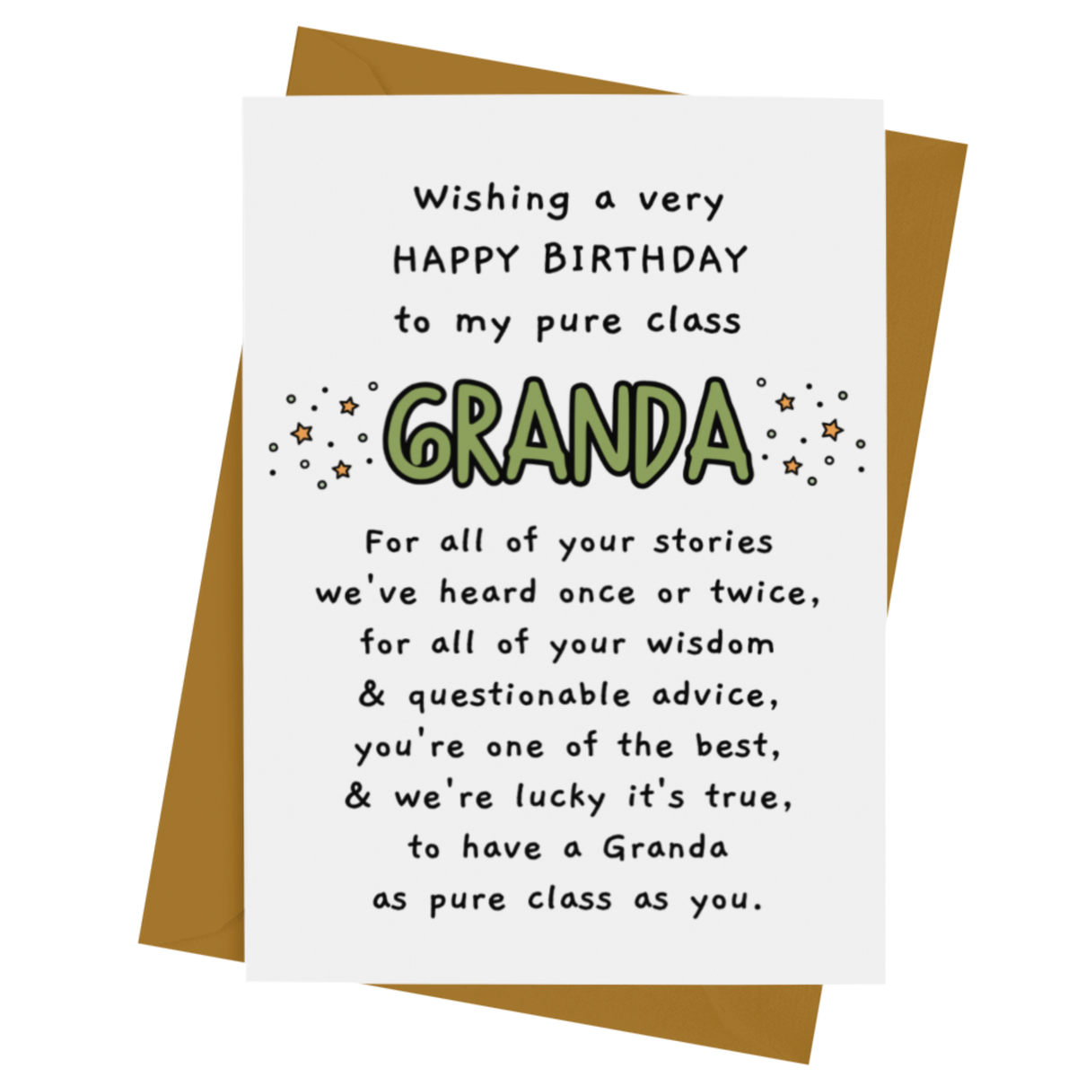 HAPPY BIRTHDAY GRANDA CARD