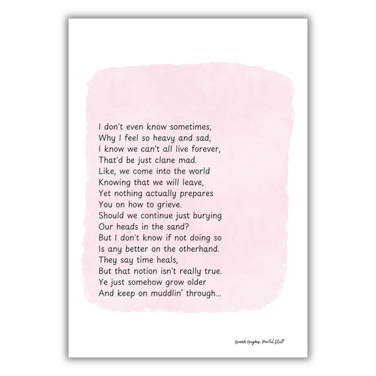 LIVING WITH GRIEF POEM PRINT