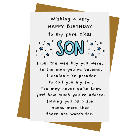 HAPPY BIRTHDAY SON CARD