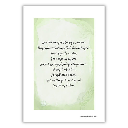 IF THE SIGNS SEEM FEW POEM PRINT