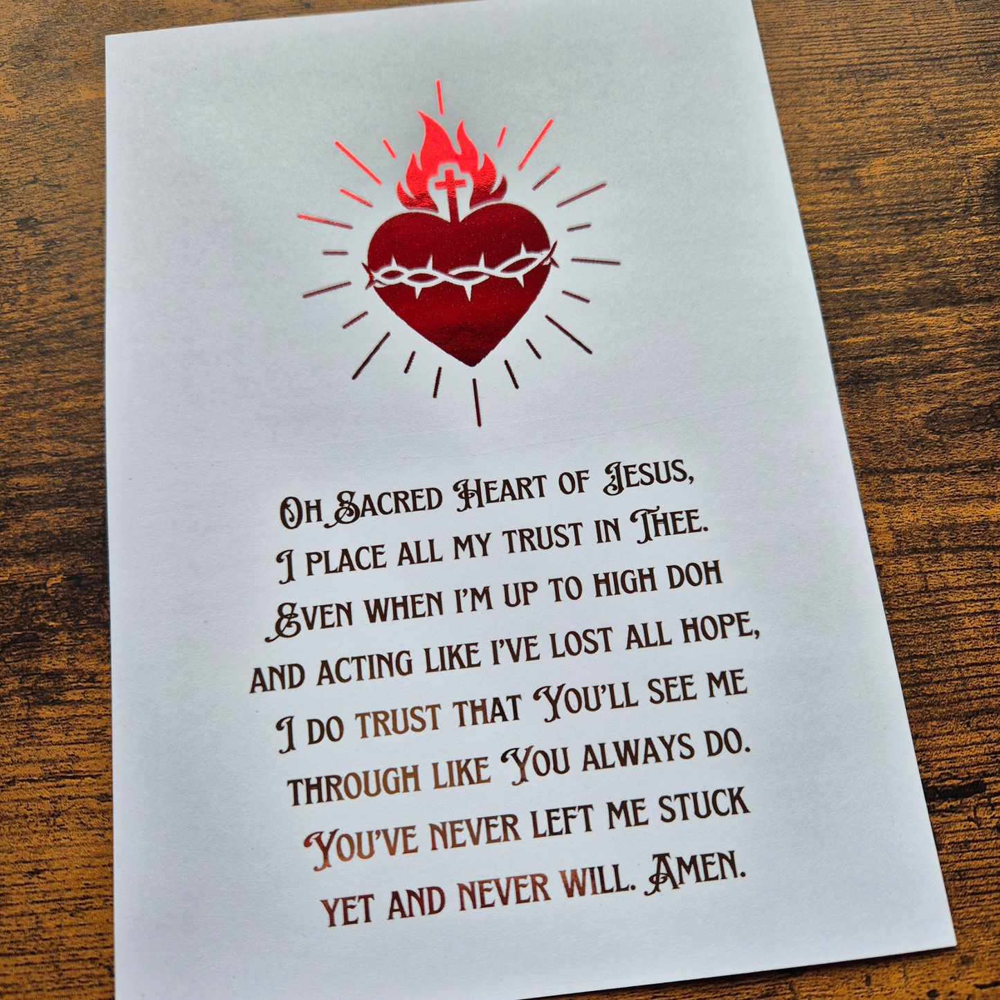 SACRED HEART- A5 FOILED PRINT