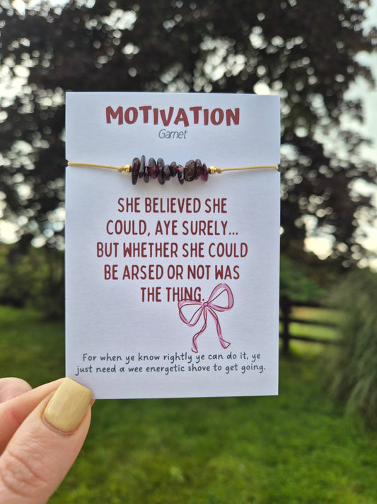 GARNET ADJUSTABLE BRACELET (MOTIVATION)