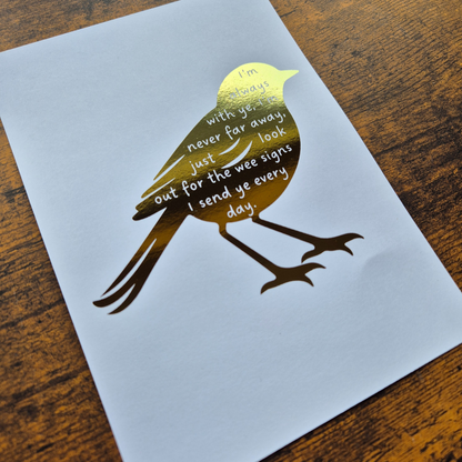 ROBIN- WEE SIGNS- A5 FOILED PRINT