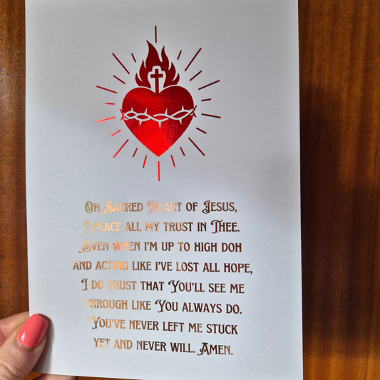 SACRED HEART- A5 FOILED PRINT