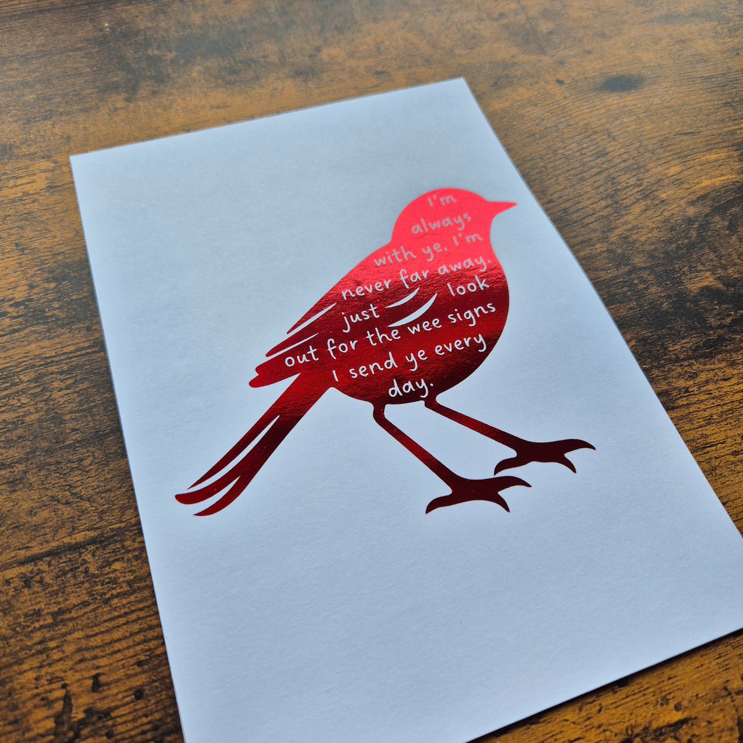 ROBIN- WEE SIGNS- A5 FOILED PRINT