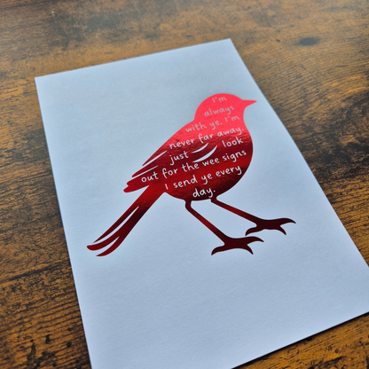 ROBIN- WEE SIGNS- A5 FOILED PRINT