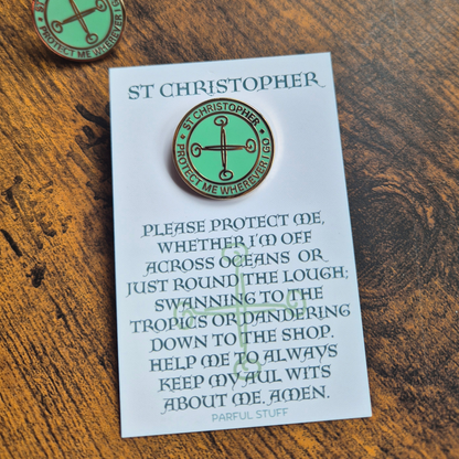 ST CHRISTOPHER ENAMEL PIN